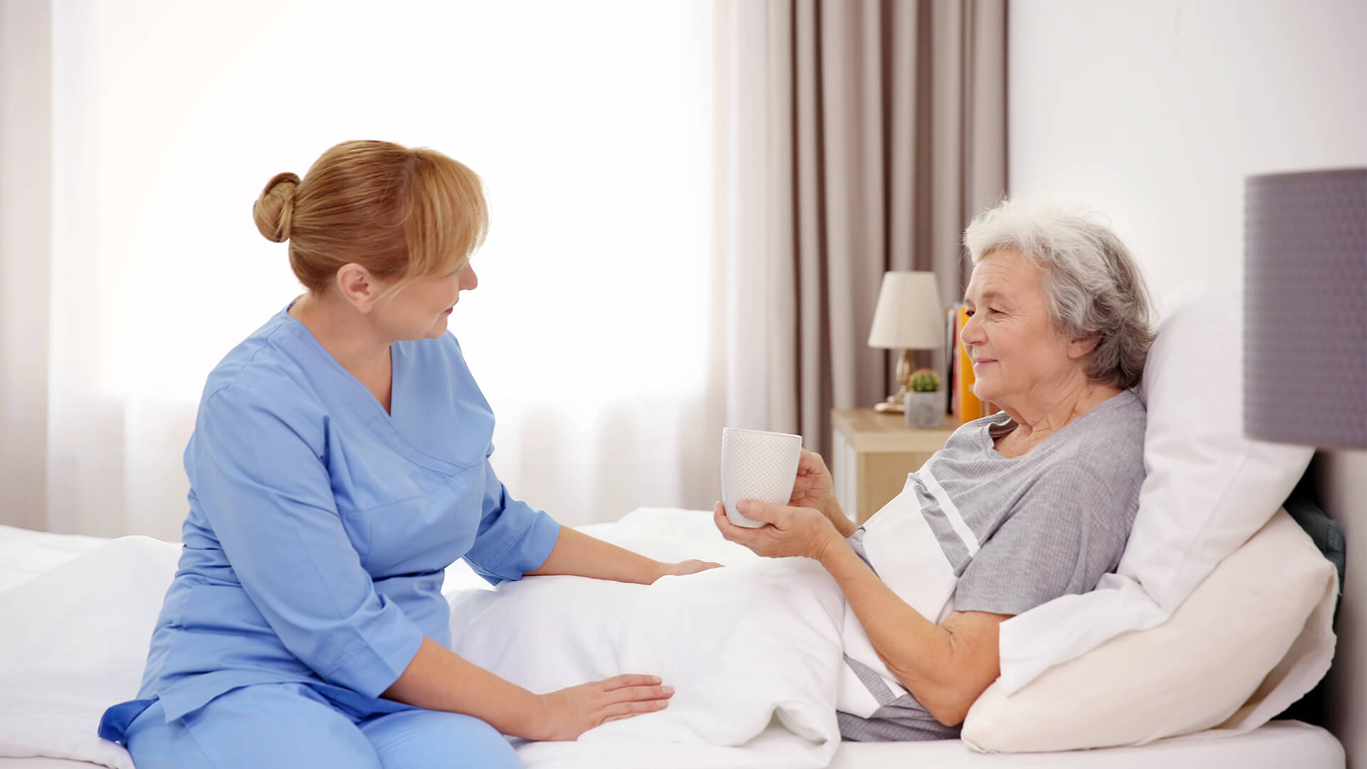Personalized in home care professional with an elderly client